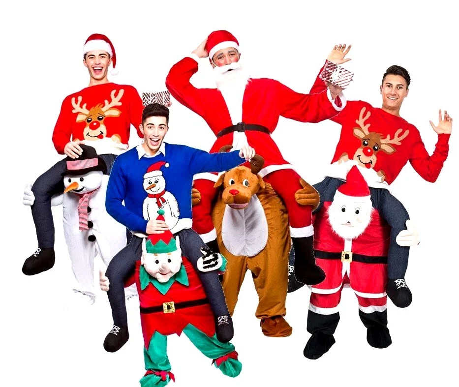 Adult Carry Me SANTA SNOWMAN REINDEER ELF Christmas Novelty Fun Pub Crawl Mascot - Image 1 of 1