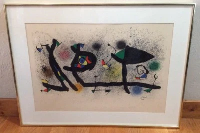 Joan Miró Artista Español 1893-1983 Esculturas Años 70 Color Litografía Enmarcada Foto 1 de 4