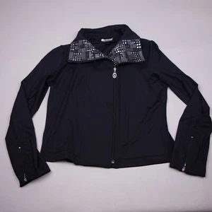 Christine Alexander Jacket Medium Black Full Zip Embellished - Picture 1 of 10