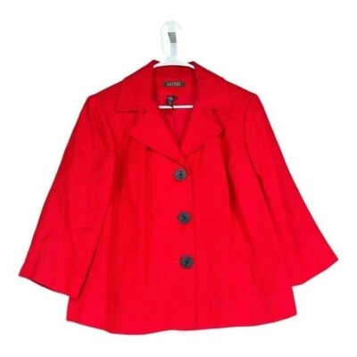 Lauren Ralph Lauren Women’s 16W Plus Red 100% Linen Button Jacket Office Career - Image 1 of 4