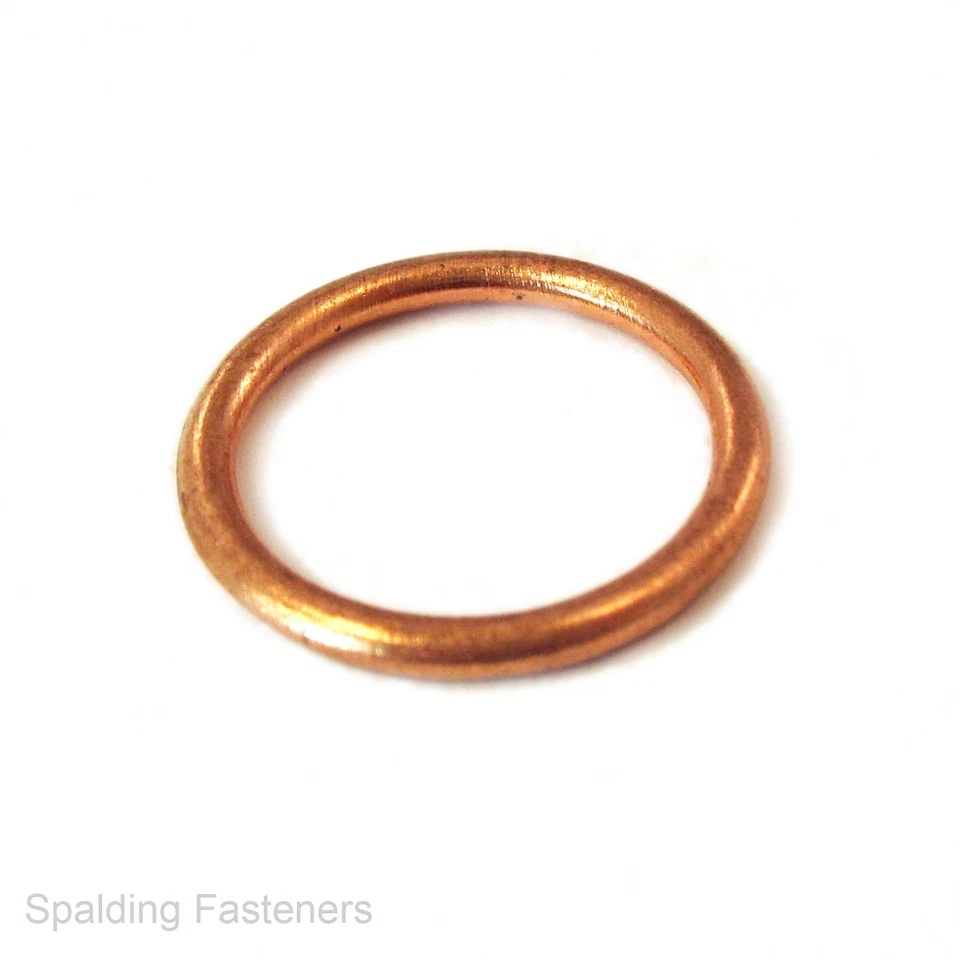 SPALDING FASTENERS Metric Copper Brake Banjo Bolt Crushable Sealing Washers - Sizes M6 to M27