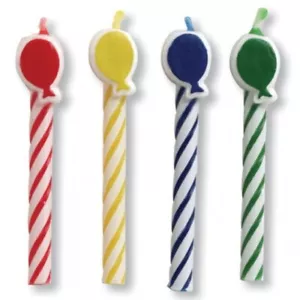 Balloon Shaped Spiral Candles 8 Per Pack 2.25" Birthday Decorations Supplies - Picture 1 of 1