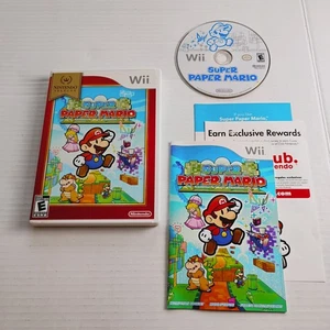 Super Paper Mario Nintendo Selects Edition Wii CIB with Manual - Picture 1 of 12