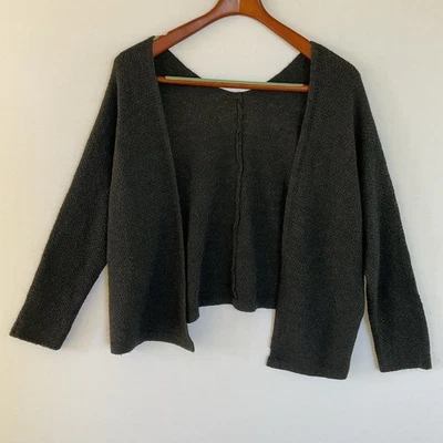 Cárdigan Suéter Brandy Melville OS Negro Calce Relajado Frente Abierto Tejido Foto 1 de 4