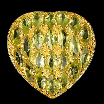 Anello in argento sterling 925 peridoto marchesa pietra preziosa naturale... - Immagine 1 di 4