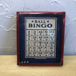 Vintage 1938 BALL BINGO United Toy & Novelty Co. HANDHELD GAME Tin Cardboard - Picture 1 of 6