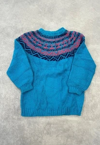 Vintage Knitted Jumper Abstract Patterned Chunky Knit Women's S - Picture 1 of 5