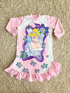 Vintage 80s Cinderella Girls 3T Toddler Disney Night Gown USA Pink Ruffled EUC - Picture 1 of 5