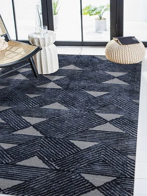 Hand Tufted Wool & viscose Modern Abstract High And 8x10 Rug For Bedroom 9x10 - Image 1 of 4