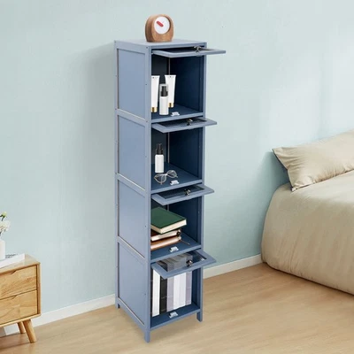 Gabinete de 4 niveles con puerta pequeño organizador estrecho gabinete de esquina de piso NUEVO Foto 1 de 4