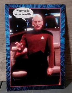 Tarjeta de saludo Star Trek Next Generation Shoebox 1994 de colección Stewert Picard - Imagen 1 de 3