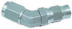 Aeroflow AF202-04S Steel 45 Deg Hose End -4AN Steel Full Swivel Suit PTFE - Picture 1 of 4