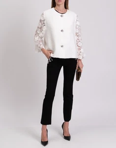 RRP €890 PACO RABANNE Wool Cropped Trousers FR34 US2 UK6 XS Lame Embroidery - Picture 1 of 9