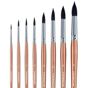 8pcs Round Watercolor Paint Brush Set Goat Hair for Watercolors,Acrylics,Inks... - Picture 1 of 9