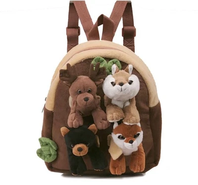 Unipak Forest Animal Plush Backpack 11" NEW - Image 1 of 4