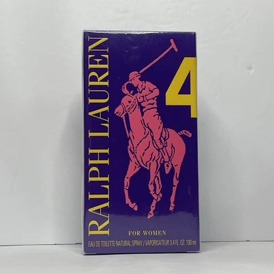 Ralph Lauren Polo BIG PONY #4 ROXO 3,4 OZ EDT spray feminino 100 ml novo - Imagem 1 de 4