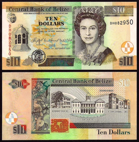BELIZE 10 Dollars 2007 P 68c UNCIRCULATED Cover