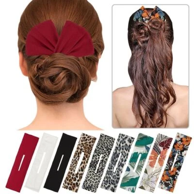3-6X Diadema de tela pinza para cabello con clip de cabello francés hábil para hacer moños Magic Donut Twist para mujeres niñas Foto 1 de 4