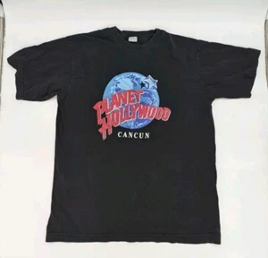 Vintage 90s Planet Hollywood T-Shirt Mens Large Black Cancun Retro Tee - Picture 1 of 8