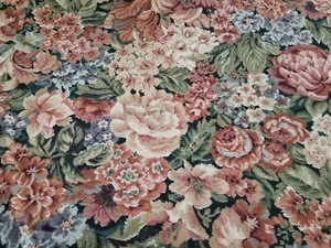 Amguard Interior fabric design 1989 multicolor floral cotton fabric - Picture 1 of 10