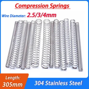 Compression Spring Wire Dia:2.5/3/4mm Pressure 304 Stainless Steel Length 305mm - Picture 1 of 7