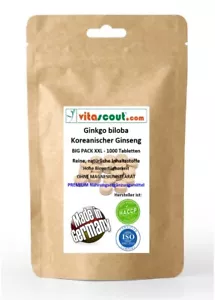 1000 Tabletten Ginkgo biloba 3000mg Koreanischer Ginseng 1000mg MADE IN GERMANY - Bild 1 von 2
