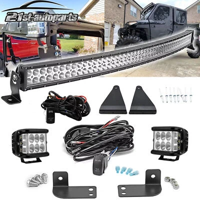 Para Polaris Ranger 570 900 1000 52" Barra LED + Luz de vaina Cable de montaje en techo delantero y trasero Foto 1 de 4