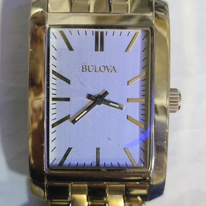 97A113 BULOVA MEN'S CORPORATE GOLDTONE BEAUTIFUL ANALOG WATCH M-71 - Picture 1 of 15