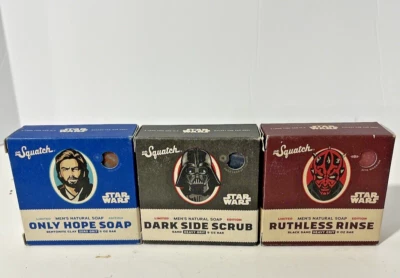 Dr. Squatch STAR WARS Soap Only Hope Soap Darkside Scrub Ruthless Rinse 3 lot - Image 1 of 4