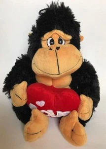 "Gorila de Peluche de San Valentín "AMOR" Animal de Peluche Gorila Sentado con Corazón NUEVO - Imagen 1 de 7