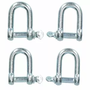 Paquete de 4 grilletes galvanizados Dee D de 8 mm candelabro marino grillete de aparejo - Imagen 1 de 4