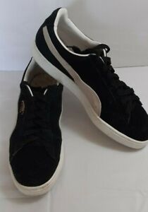 Puma Suede Classic+ Black Lace Up Trainers Size UK 10 - Ideal Cruise Deck Shoes