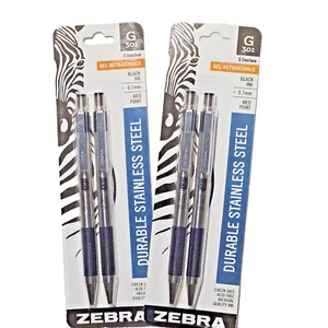 Lot of 2 Zebra G-301 Retractable Ballpoint Gel Pen .7mm Black Ink - Picture 1 of 4