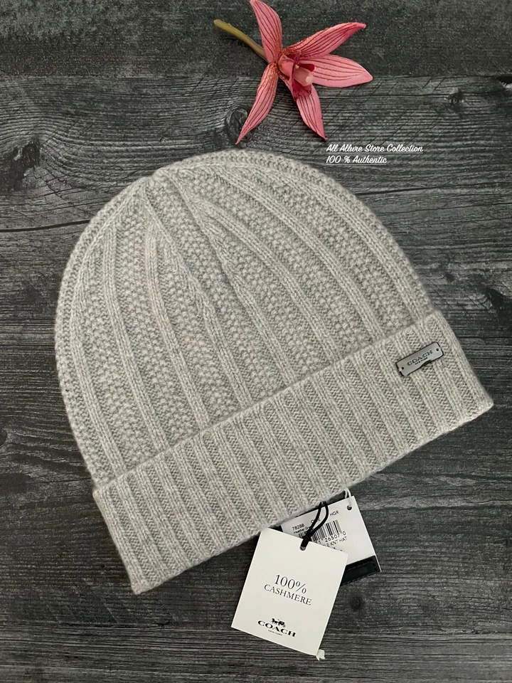 Coach Cashmere Semilla Punto Sombrero 78288 100% Cachemira Elige Color Foto 1 de 1