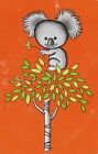 Retro Koala in Tree, Orange Background, Single Swap Card
