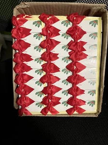 Vintage Christmas Gift Tags Holly, Berries And Bows 17 Sheets Of 24 Each! Nos - Picture 1 of 2