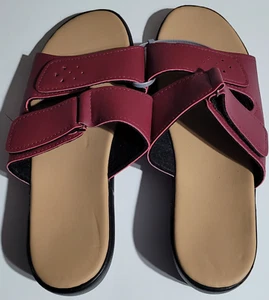 Gold Coast woman's burgundy slide sandals size 9 (new) - Picture 1 of 3