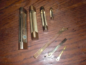 4 Antique Chinese Big Brass Padlock Vintage Trunk Door Slide Locks 1 1/2" to 5 " - Picture 1 of 4