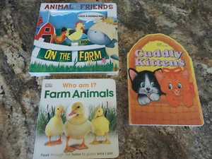 Lot of 3 Board Books - Animal Friends on the Farm, Who am I? Farm Animals & C... - Picture 1 of 9