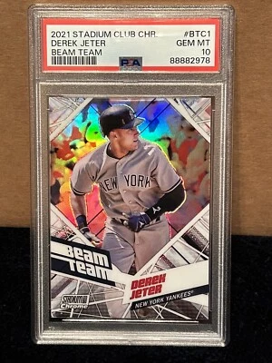PSA 10 2021 Stadium Club Chrome Derek Jeter Beam Team #BTC1 YANKEES GEM MINT  - Image 1 of 2