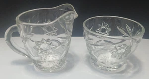 Vintage Anchor Hocking Early American Prescut Cream & Sugar - Picture 1 of 3