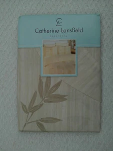 Catherine Lansfield "Mandarin" beige pencil pleat curtains 66 x 54 - Picture 1 of 2
