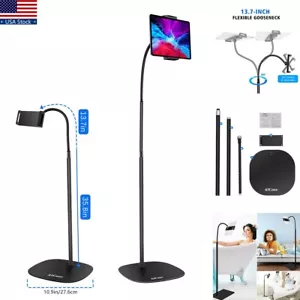 Adjustable Gooseneck Floor Stand Samsung Tab iPad Pro iPhone 16 15 Pro Max Mount - Picture 1 of 12