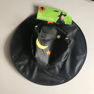 Asda Fun World Childs Black Witch Hat with Moon & Stars - Picture 1 of 2
