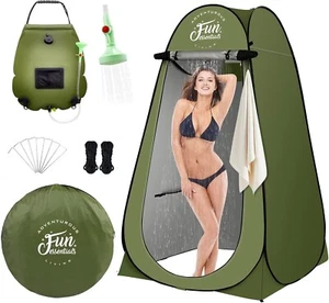 Compact Solar Shower Privacy Tent - 5 Gallon Capacity for Outdoor Adventures - Picture 1 of 8