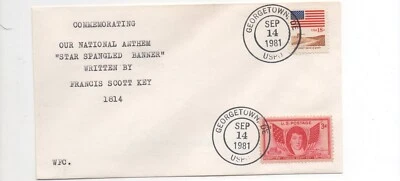 United States cover National Anthem WFC cachet Georgetown Delaware - Image 1 of 2