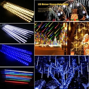 192/384 LED Meteor Shower String Lights 8 Tubes Tree Decor Garden Fairy Lights - Picture 1 of 35