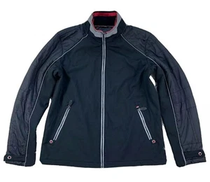Chaqueta Bugatchi Uomo Para Hombres L Performance Negra Cuello Simulado Cremallera Forrada de Vellón  - Imagen 1 de 12