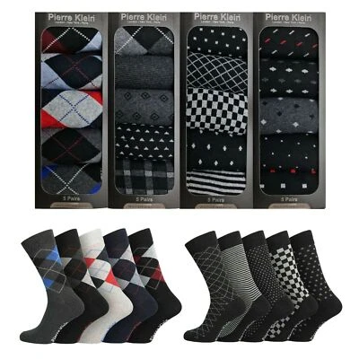 Paquete de 5 calcetines para hombre mezcla algodón a rayas caja de regalo tobillo informal medias - Imagen 1 de 4