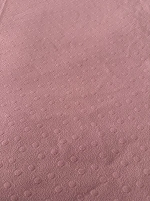 VTG Pink Polyester Polka Dot Pattern - 57” W X 68” L - 1.8 Yards - Image 1 of 4